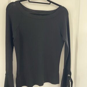 INC International Concepts Black Long Sleeve Blouse